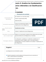 Examen - (AAB01) Cuestionario 2 - Analiza Los Fundamentos Legales y Doctrinarios Referentes A La Clasificación de Las Obligaciones