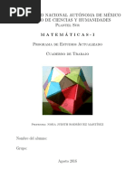 B025 Cuaderno de Trabajo Matematicas I Programa de Estudios Actualizado Agosto 2016