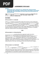 Agreement of Sale Proforma