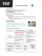 1º SESION MATEMATICA II SEMANA DEL 28 de Agosto Al 01 de Setiembre