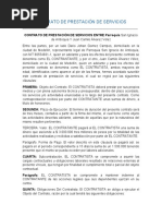 Contrato de Prestación de Servicios - Contractual