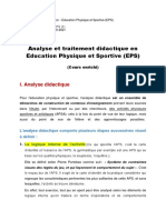 Analyse Et Traitement Didactique en EPS (Cours Enrichi)