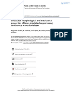 Structural Morphological and Mechanical Properties of Laser Irradiated Copper Using Continuous Wave Diode Laser