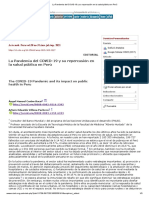 La Pandemia Del COVID-19 y Su Repercusión en La Salud Pública en Perú