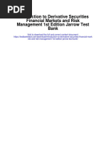 Introduction To Derivative Securities Financial Markets and Risk Management 1st Edition Jarrow Test Bank