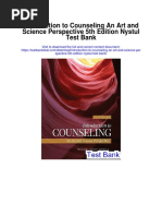 Introduction To Counseling An Art and Science Perspective 5th Edition Nystul Test Bank