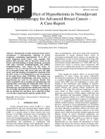 Augmenting Effect of Hyperthermia in Neoadjuvant Chemotherapy For Advanced Breast Cancer - A Case Report