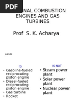 Internal Combustion Engines and Gas Turbines: Prof S. K. Acharya