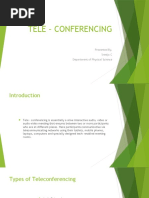 Tele - Conferencing: Presented By, Sreeja.C Department of Physical Science