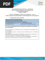 Guía de Actividades y Rúbrica de Evaluación - Unidad 1 - Fase 1 - Elaborar Mapa Conceptual Sobre La Metodología de La Investigación