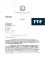 Determination Letter (June 15 2023) FOIA Request For Review - 2022 PAC 71791 71791 F 95c Improper 71b Improper 71c Improper 75r Improper Sd-1