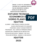 Estudio Tecnico Economico en Vidrio Plano de Iquitos