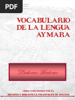 Ludovico Bertonio - Vocabulario de La Lengua Aymara