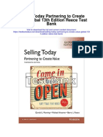 Selling Today Partnering To Create Value Global 13th Edition Reece Test Bank