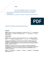 Contrato de Compra e Venda de Veiculo Usado