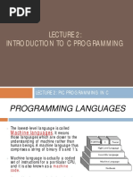 LECTURE 2 - Introduction To C Programming