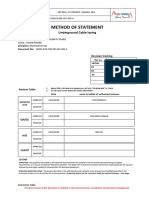 Method Statement - Underground Cable Laying Rev04