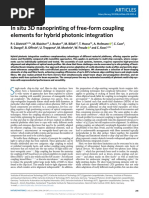 In Situ 3D Nanoprinting of Free-Form Coupling Elements For Hybrid Photonics Integration