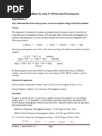 Assay of Ferrous Sulphate Using KMnO4 Solution