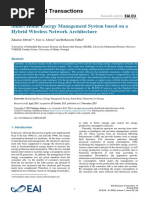 EAI Endorsed Transactions: Smart Home Energy Management System Based On A Hybrid Wireless Network Architecture