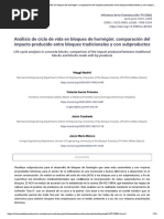 Análisis de Ciclo de Vida en Bloques De... Oques Tradicionales y Con Subproductos