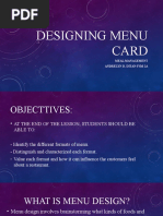 Designing Menu Card