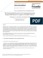 The Experimental Research On E-Learning Instructional Design Model Based On Cognitive Flexibility Theory