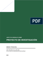 Aspectos Generales Del Proyecto de Investigación (Antes Plan de Tesis)