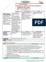 29-08-23 Comunicacion Planificamos y Escribimos Un Tríptico Sobre Las Costumbres y Tradiciones Del Callao