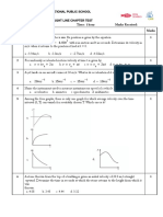 GR XI Motion in A Straight Line Chapter Test