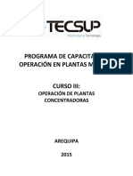 Operación de Plantas Concentradoras