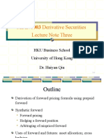 Derivatives 3 MFIN Forward and Futures Pricing and Use