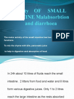 Motility of SMALL INTESTINE, Malabsorbtion and Diarrhoea