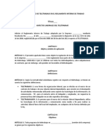 Modelo Capítulo de Teletrabajo en El Reglamento Interno de Trabajo