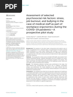 Assessment of Selected Psychosocial Risk Factors Stress, Job Burnout, and Bullying in The Case of Medical Staff As Part of Workplace Ergonomics During The COVID-19 Pandemic-A Prospect