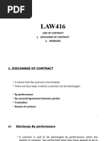 LAW416 (LECTURE WEEK 5) (CONTRACT PT 3 DISCHARGE & REMEDIES) (No Recording)