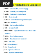 Full Form Related From Computer