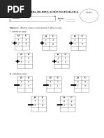 Prueba Matematica, Sumasyrestas, 1ro Basico