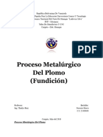 Proceso Metalúrgico Del Plomo