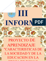 III Informe Organización Social Política y Económica Del Imperio Romano