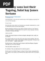 Pimentel, Benjamin. 2011. How My Sons Lost Their Tagalog Sulat Kay James Michael Soriano