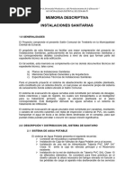 MEMORIA DESCRIPTIVA SANITARIAS Corregido OK