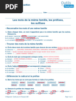 Correction Évaluation Familles de Mots Préfixes Suffixes