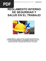 Reglamento Interno de Seguridad y Salud en El Trabajo