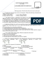 4th Quarterly Test in Science 10