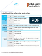 Cambridge Primary Checkpoint Calendar (Oct 2023)