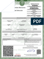 Estados Unidos Mexicanos Acta de Defunción: Identificador Electrónico