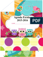 Agenda Curso 2015 2016. Motivo Búhos