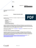 Biometric Instruction Letter