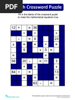 Math-4 Operation Crossword